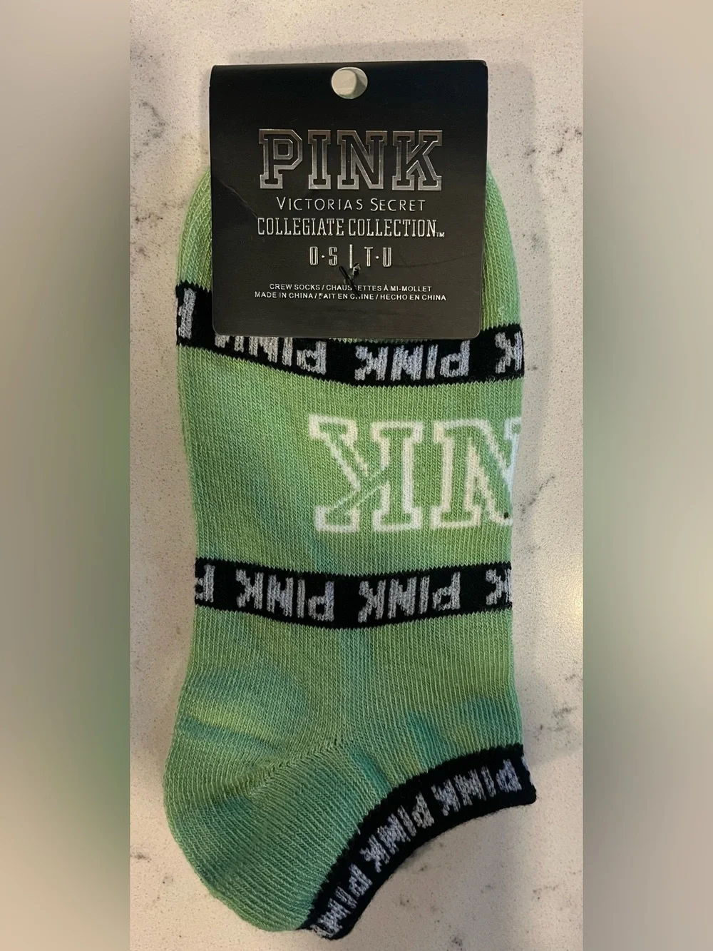 🌻 PINK Victoria's Secret Light Green Socks NEW